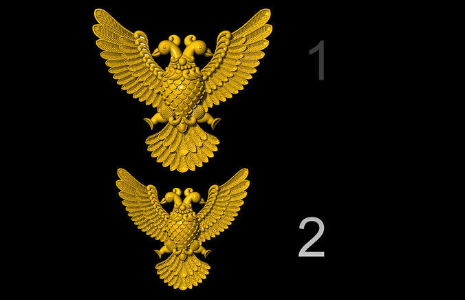 Headed Eagle 3D Printed Model 3D print model