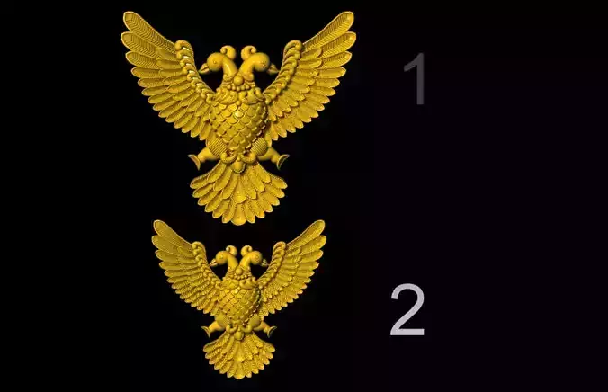 Headed Eagle 3D Printed Model 3D print model