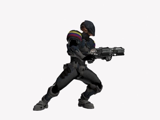 future mercenary Free low-poly 3D model_2