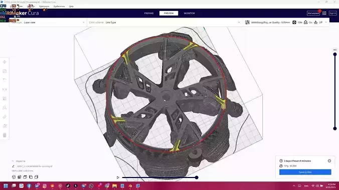 rc car rim keychain 3d print