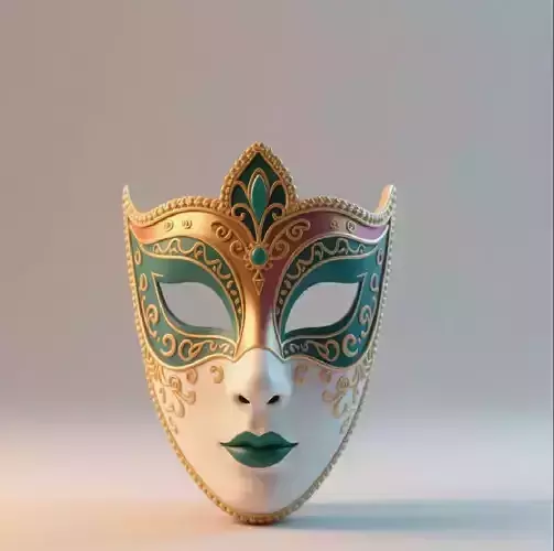 714  Venetian Carnival   Mask   Color   3D Model  magic