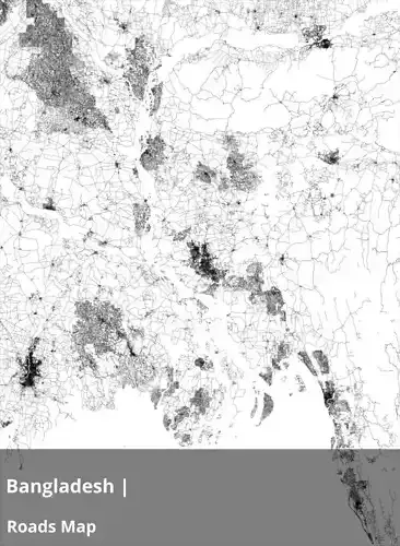 Bangladesh Water Roads and Buildings 14k High resolution Maps