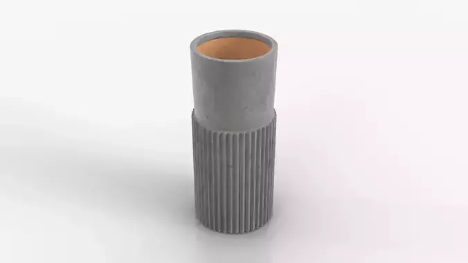 Vase Concrete Tall Low-poly 3D model