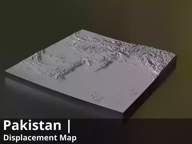 Pakistan FBX 3D printable mesh and Displacement 16k Maps