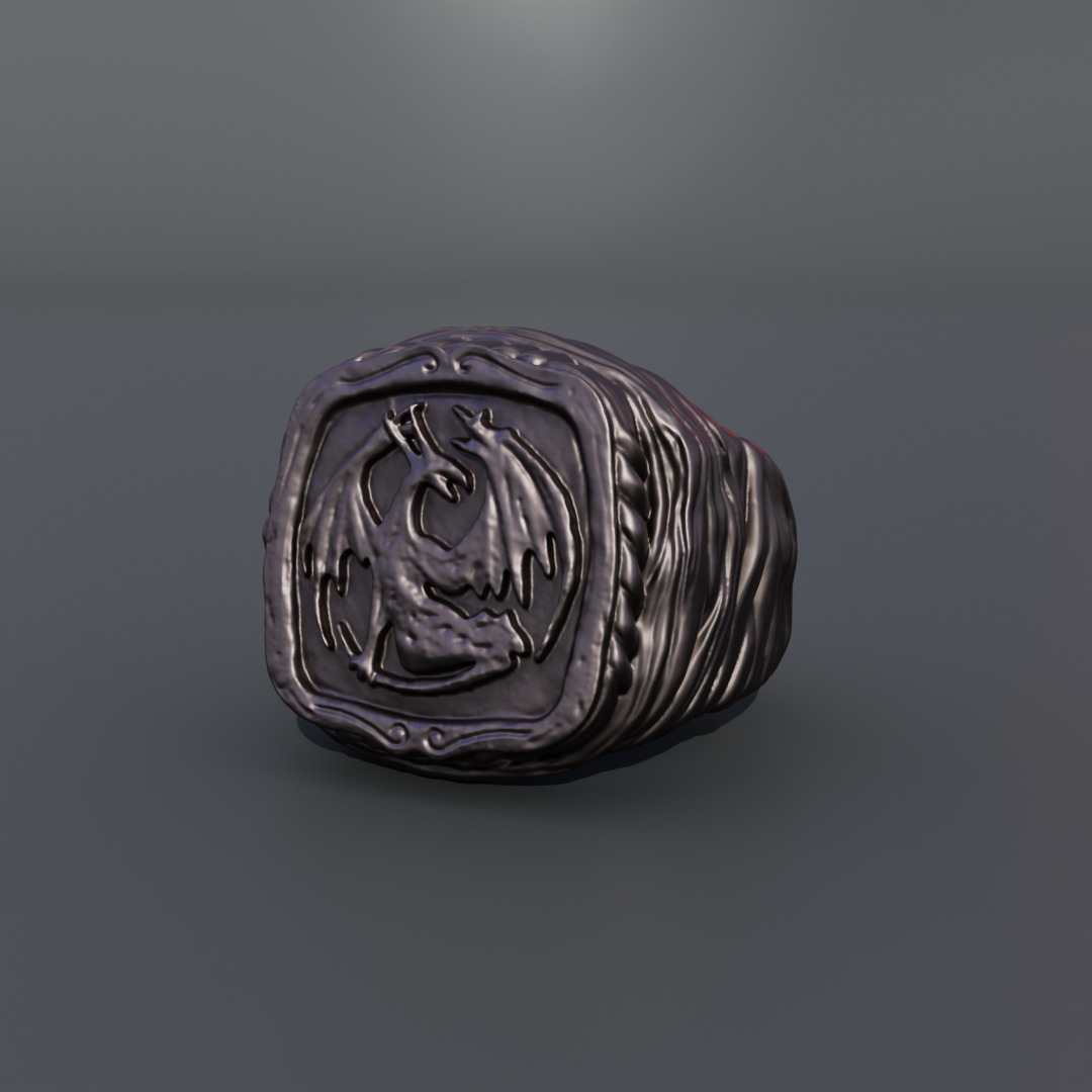 Dark Souls - Bellowing dragoncrest ring 3D print model_3