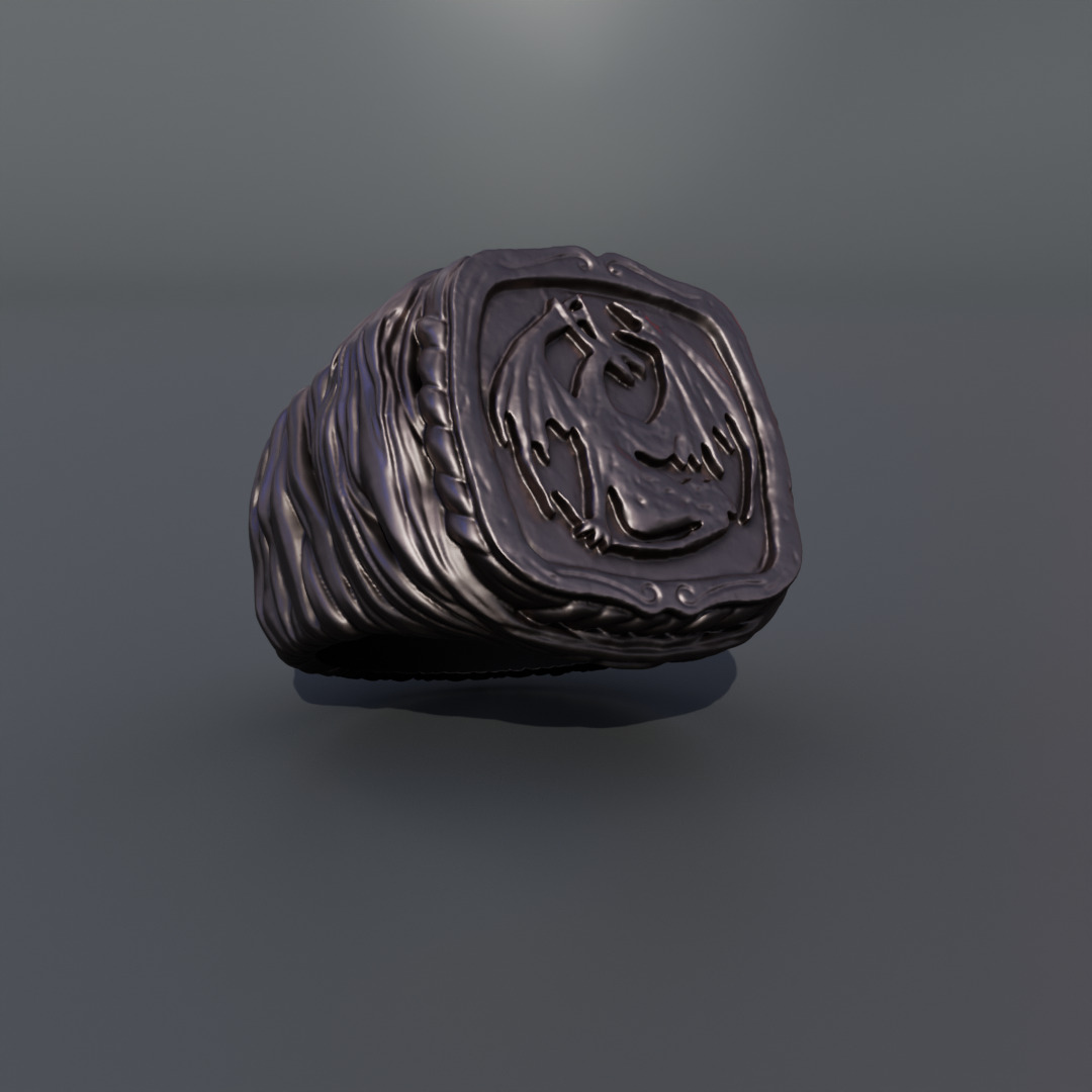 Dark Souls - Bellowing dragoncrest ring 3D print model_6