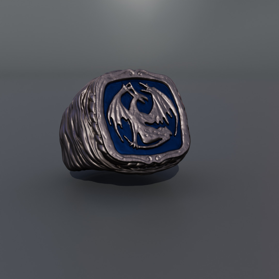 Dark Souls - Bellowing dragoncrest ring 3D print model_2