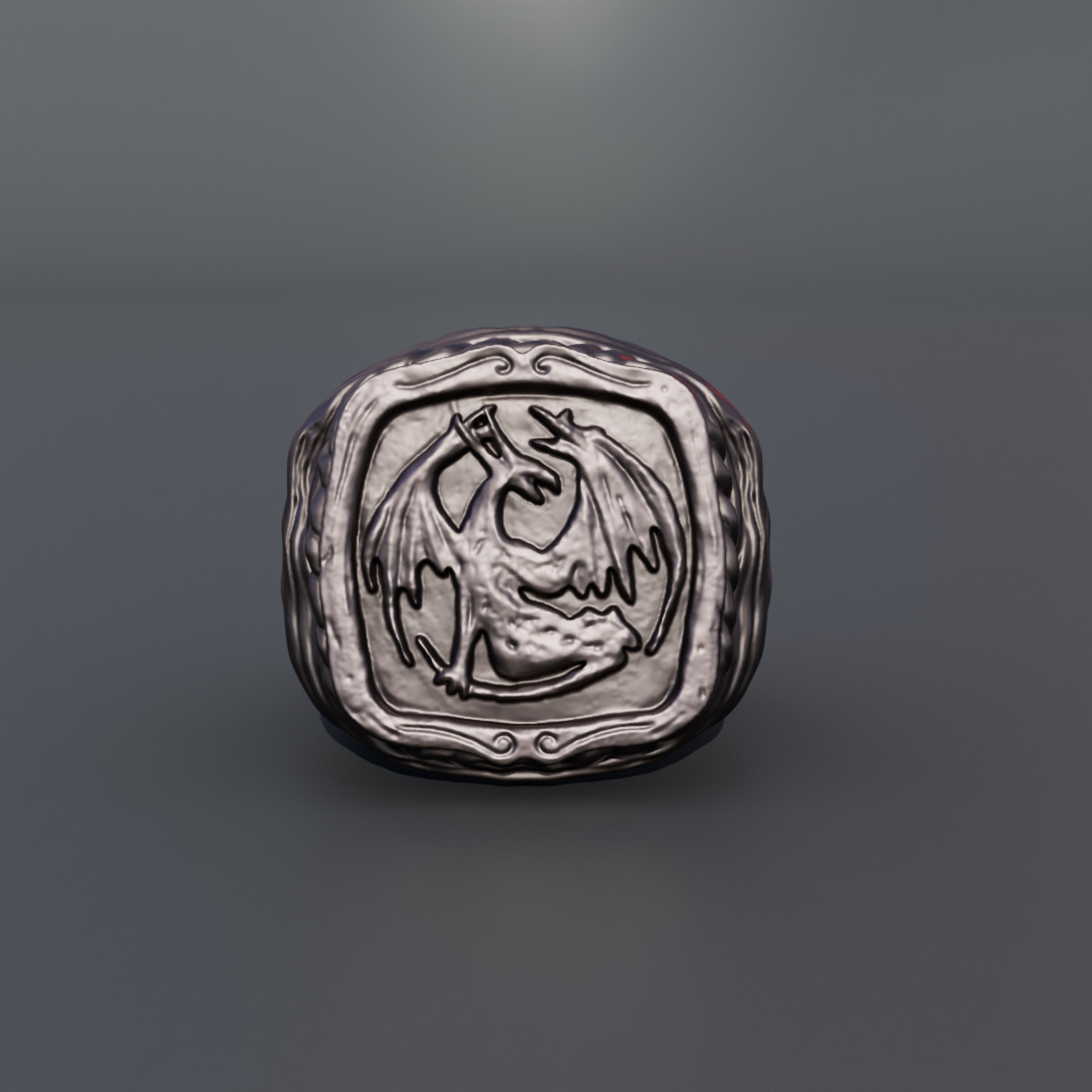 Dark Souls - Bellowing dragoncrest ring 3D print model_4