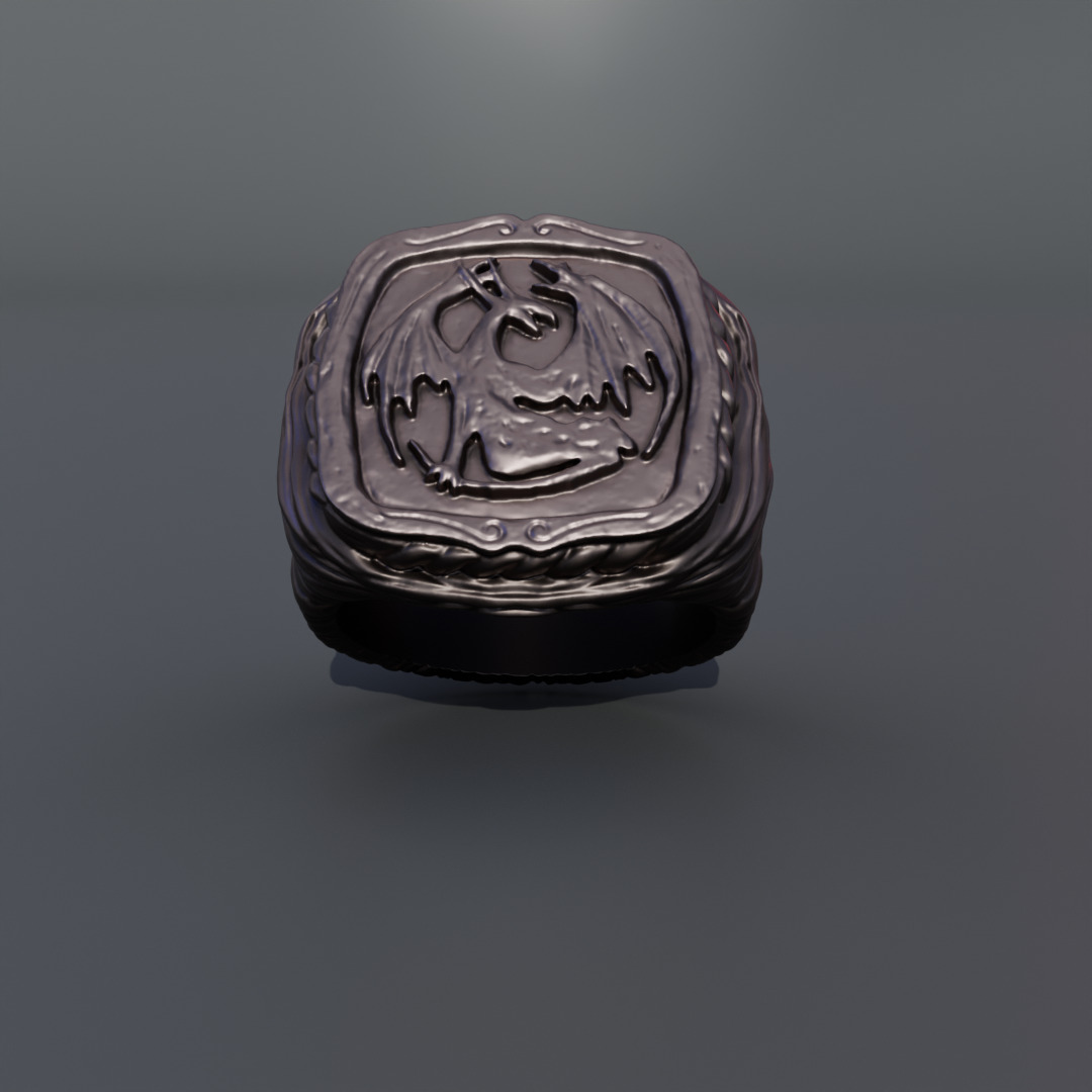 Dark Souls - Bellowing dragoncrest ring 3D print model_5