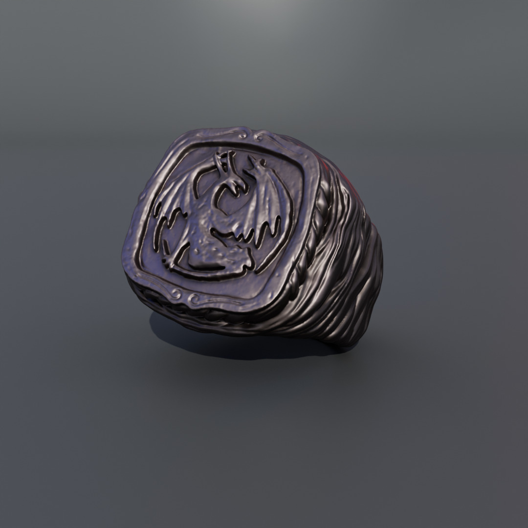 Dark Souls - Bellowing dragoncrest ring 3D print model_7