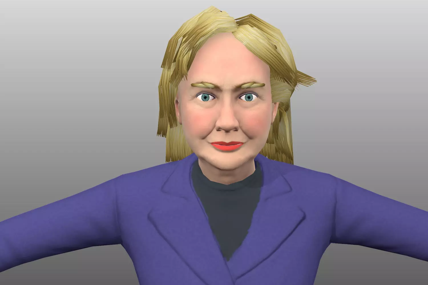 Hilary Clinton low poly Low-poly 3D model