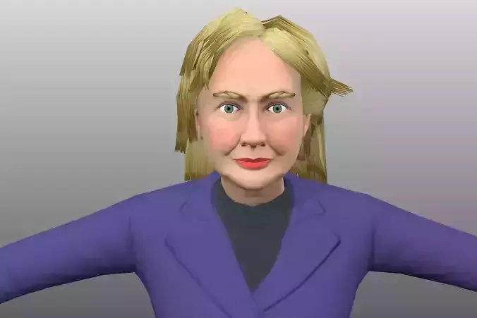 Hilary Clinton low poly  Low-poly 3D model