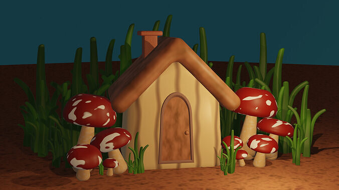 Mushroom house 3D model