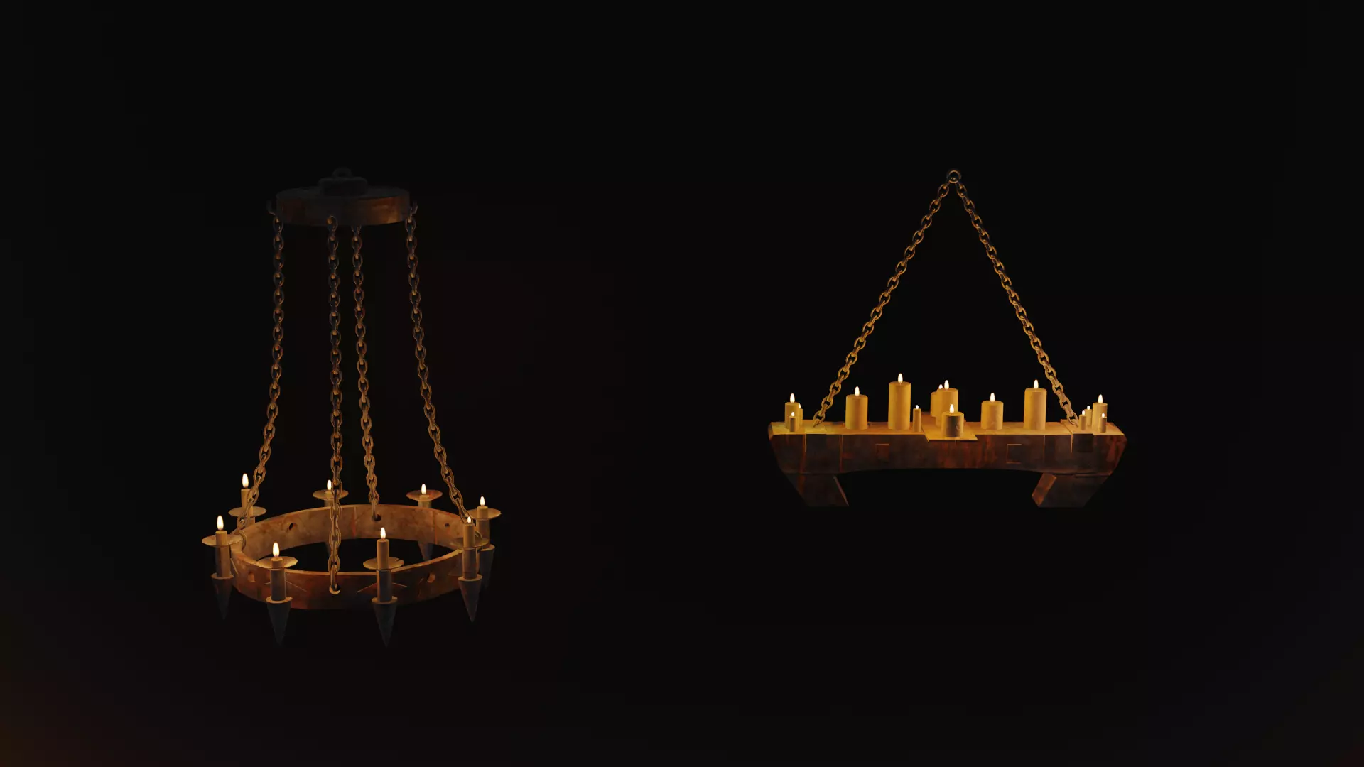 Medieval Chandelier 3D model_0
