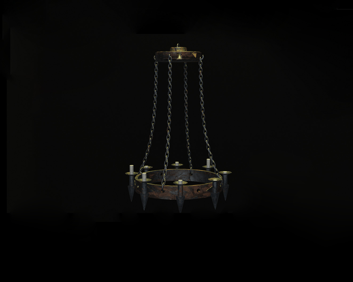 Medieval Chandelier 3D model_3