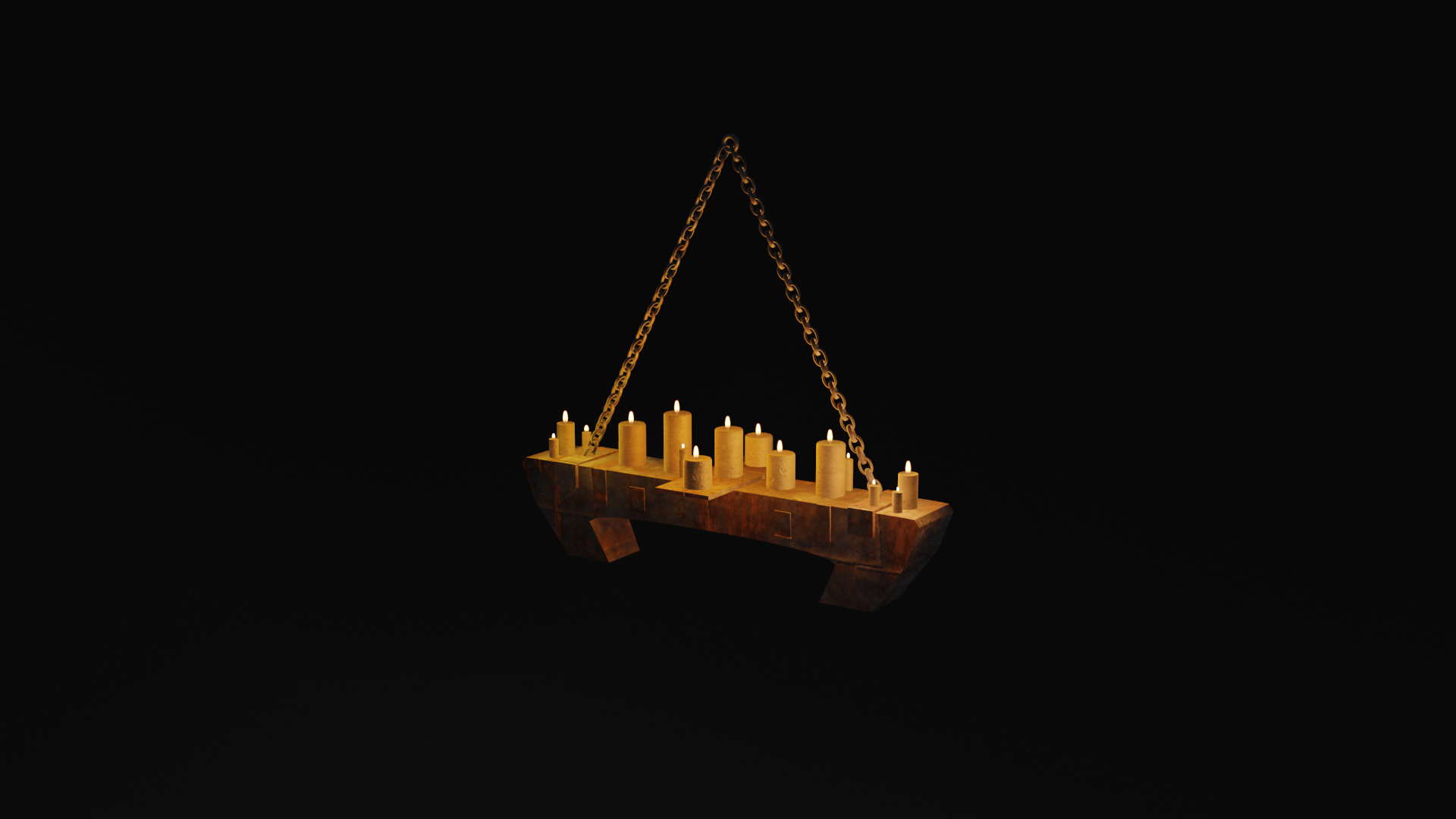 Medieval Chandelier 3D model_2