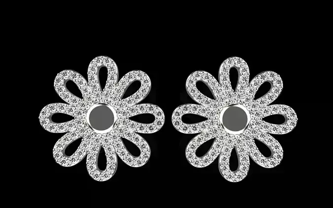 Flower stud earring model 1089