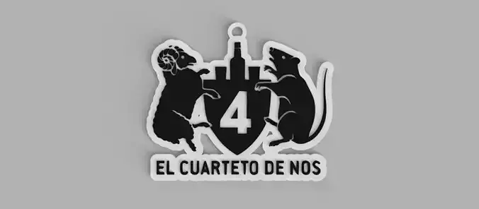 The Quartet of Us keychain - pendant  El Cuarteto de Nos  3D print model