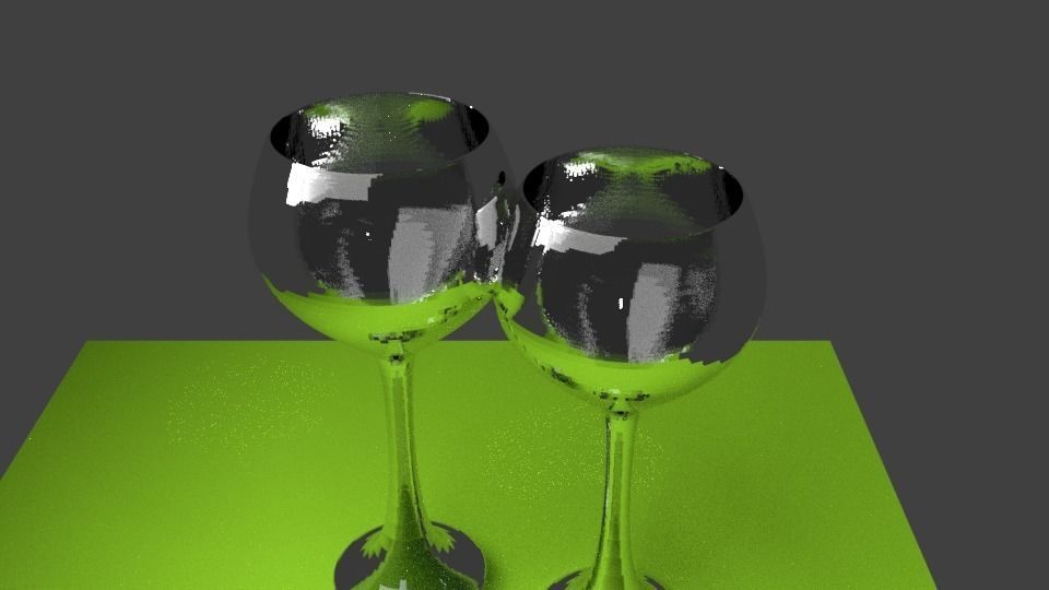 Glasses two wine Low-poly 3D model_0