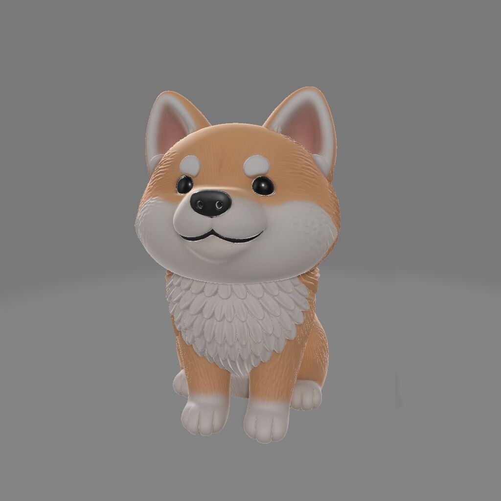 Cute Shiba Inu Puppy 3D print model_2