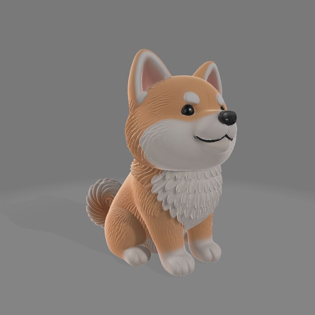 Cute Shiba Inu Puppy 3D print model_1