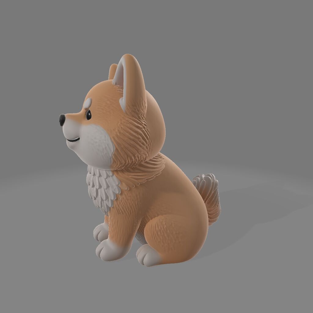 Cute Shiba Inu Puppy 3D print model_3