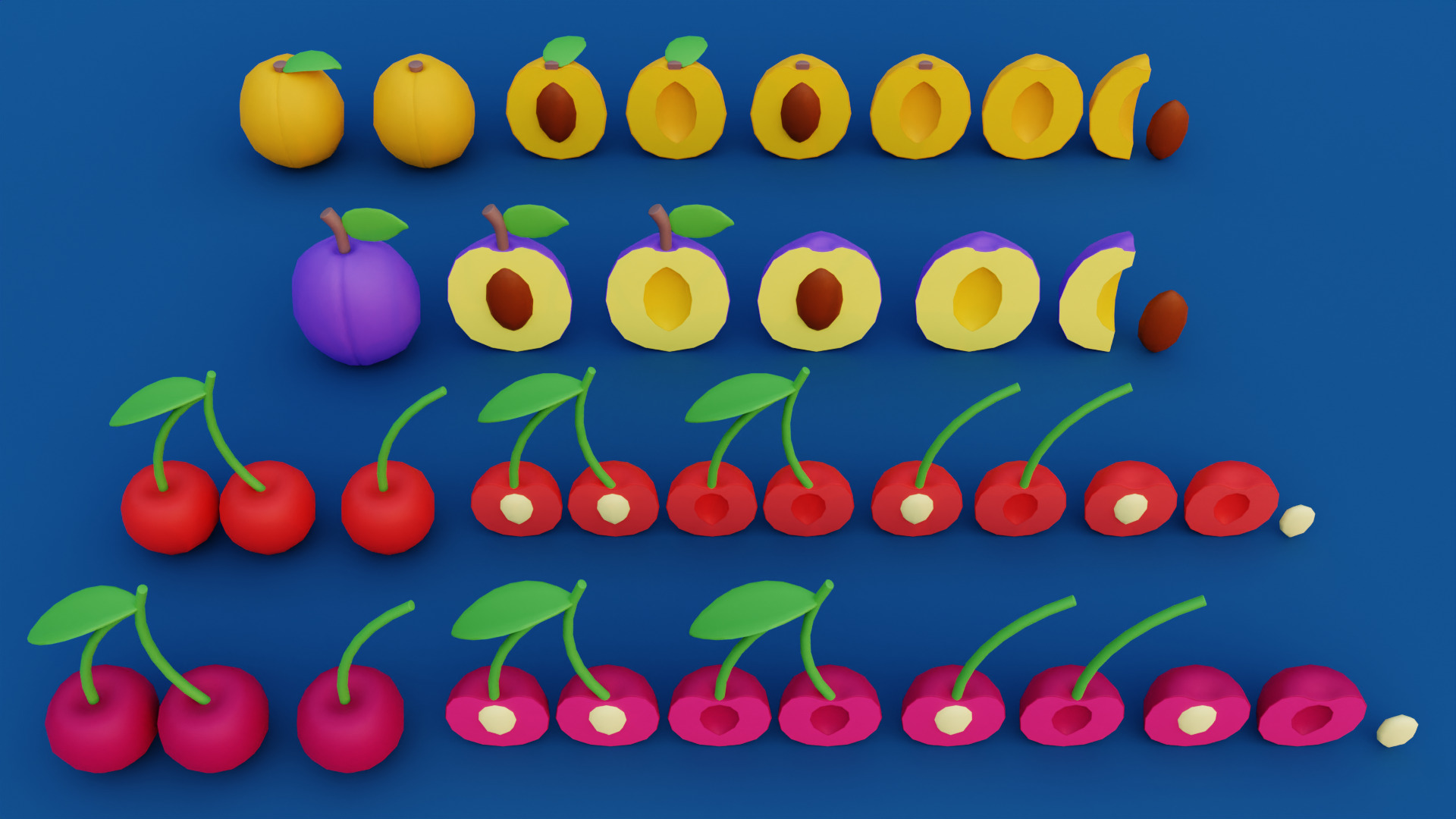 Cartoon Fruit Garden Low-poly 3D model_10