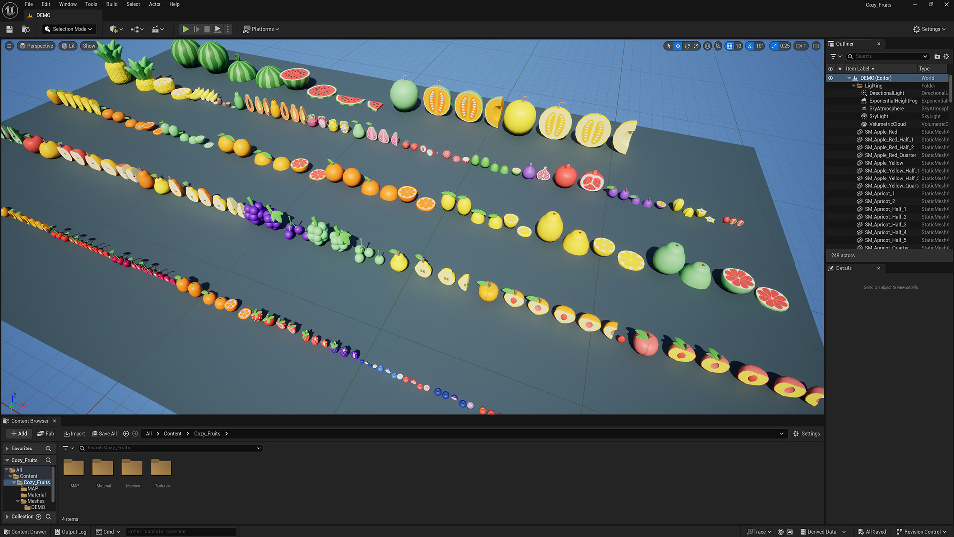 Cartoon Fruit Garden Low-poly 3D model_12