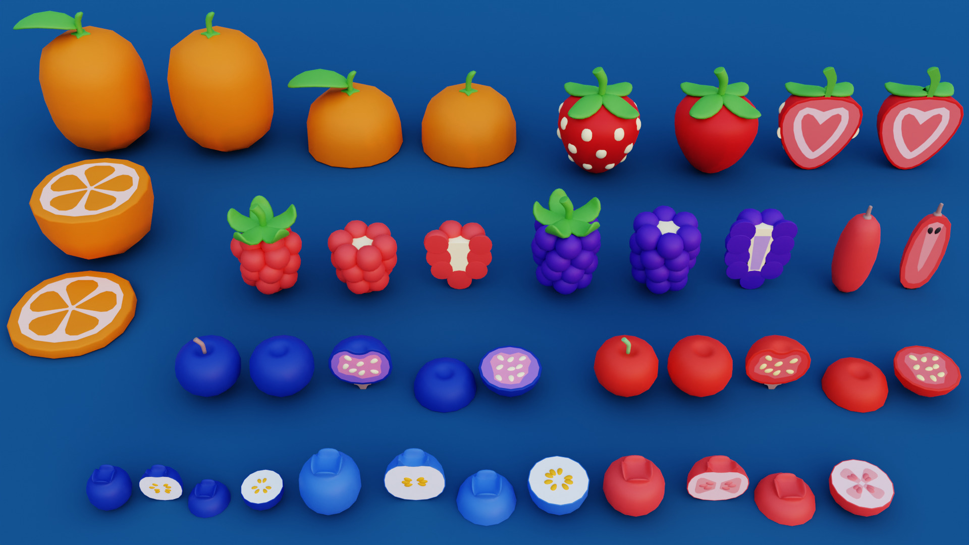 Cartoon Fruit Garden Low-poly 3D model_9