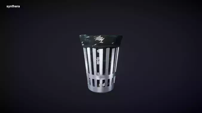 Trash Can Galvanized Steel 02