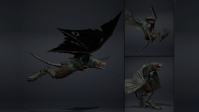 Venom Archer Wing1 Low-poly 3D model