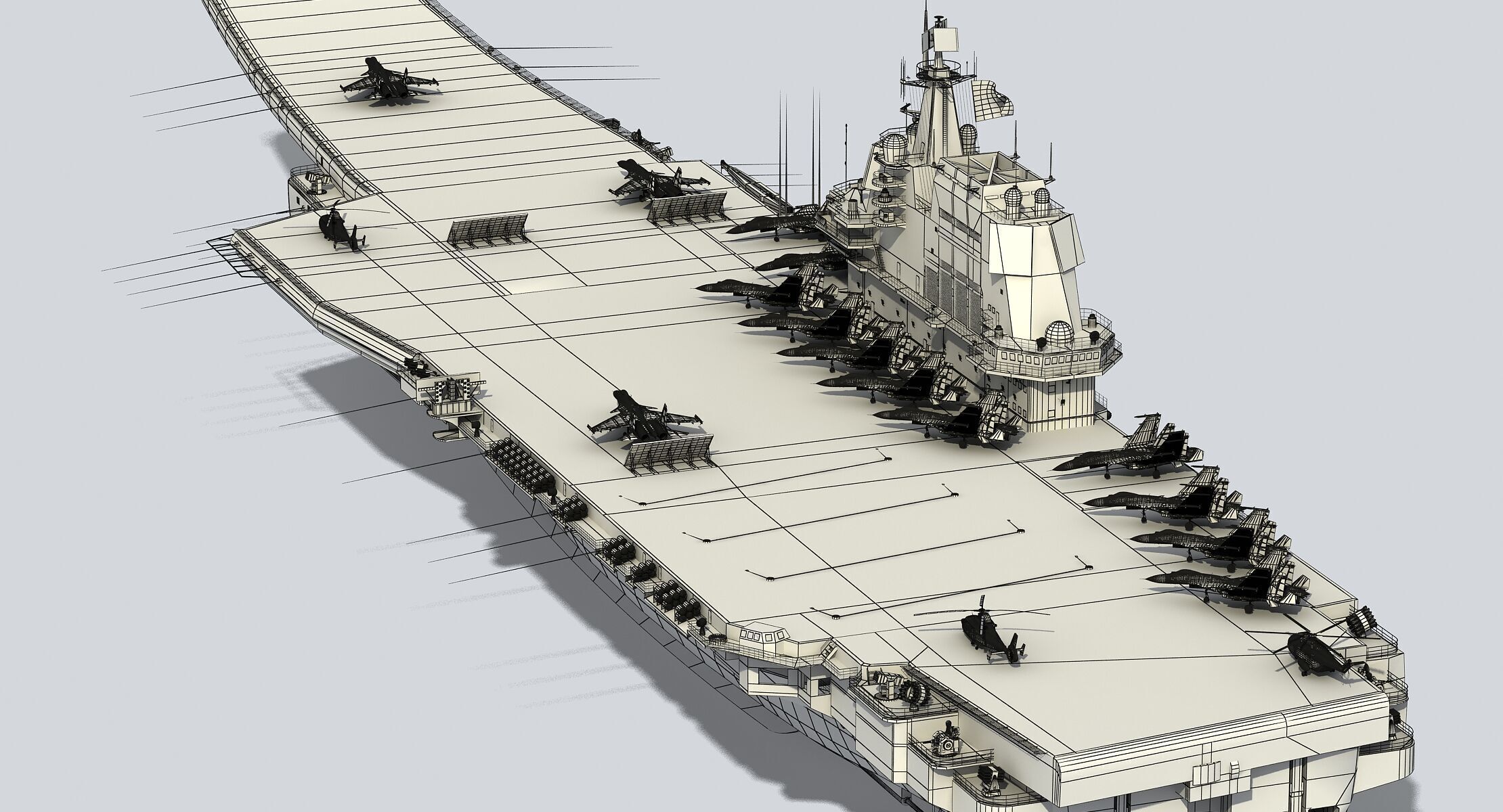 China Aircraft Carrier CV-17 Shandong 3D model_16
