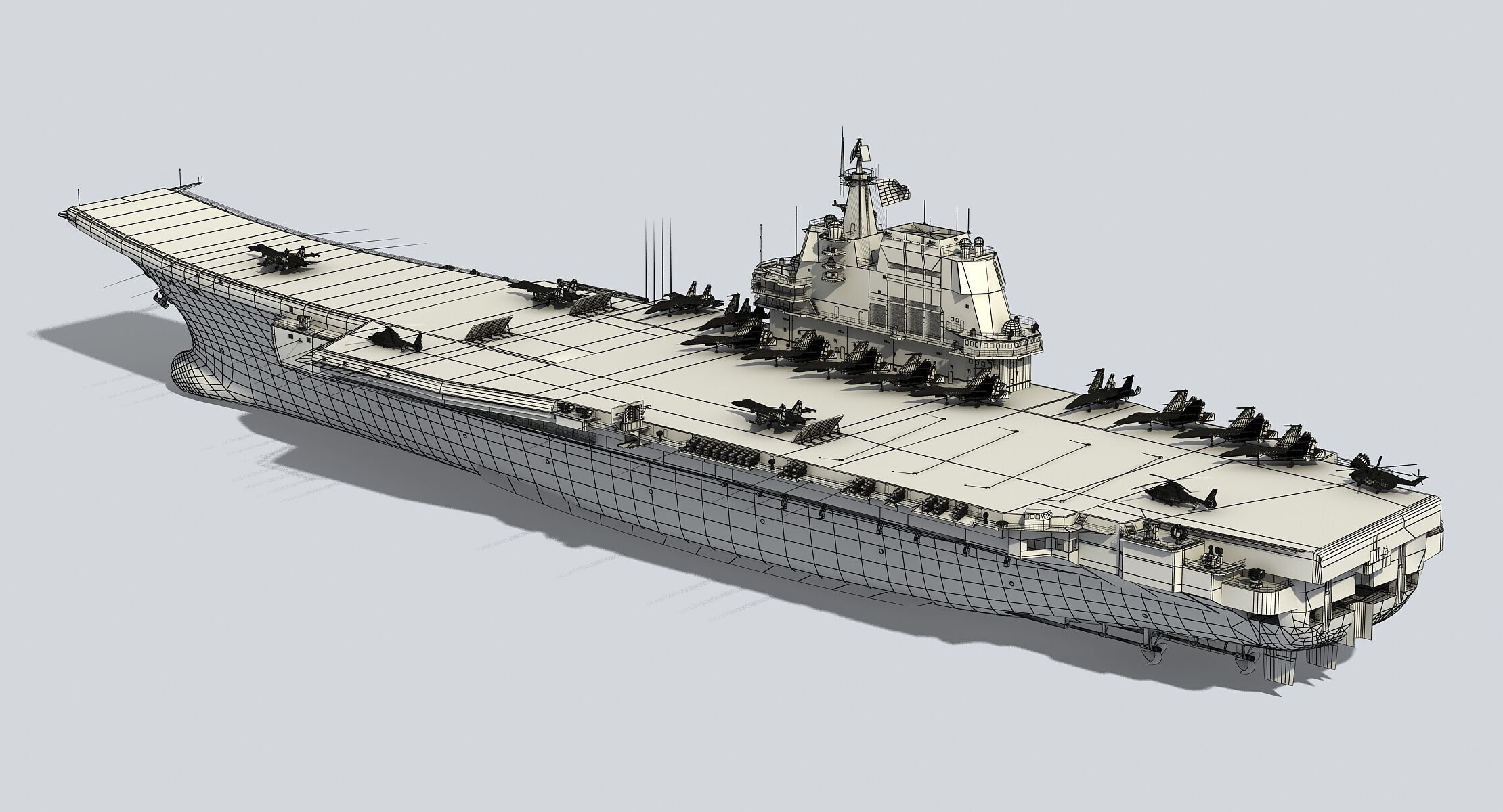China Aircraft Carrier CV-17 Shandong 3D model_13