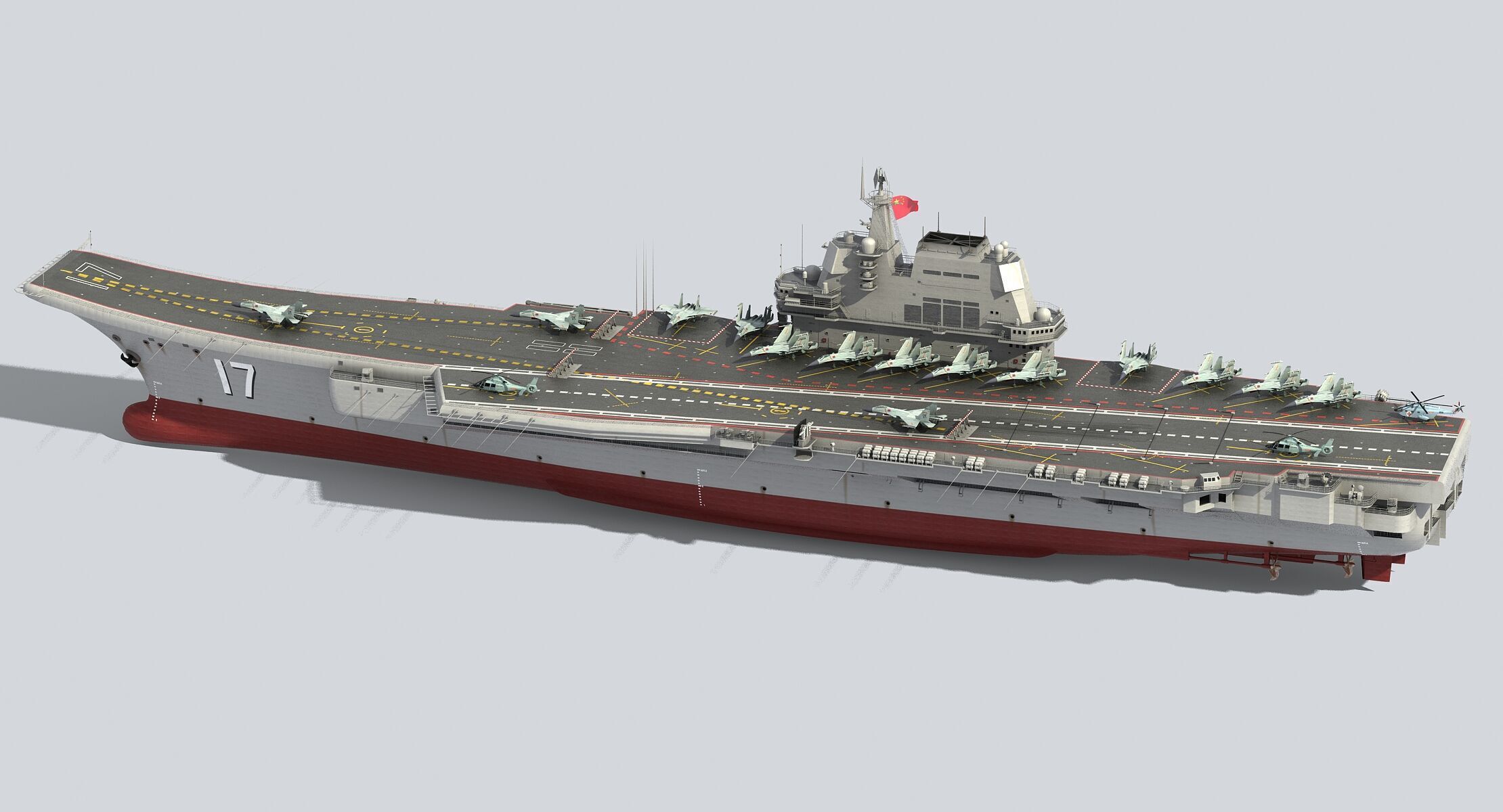 China Aircraft Carrier CV-17 Shandong 3D model_3