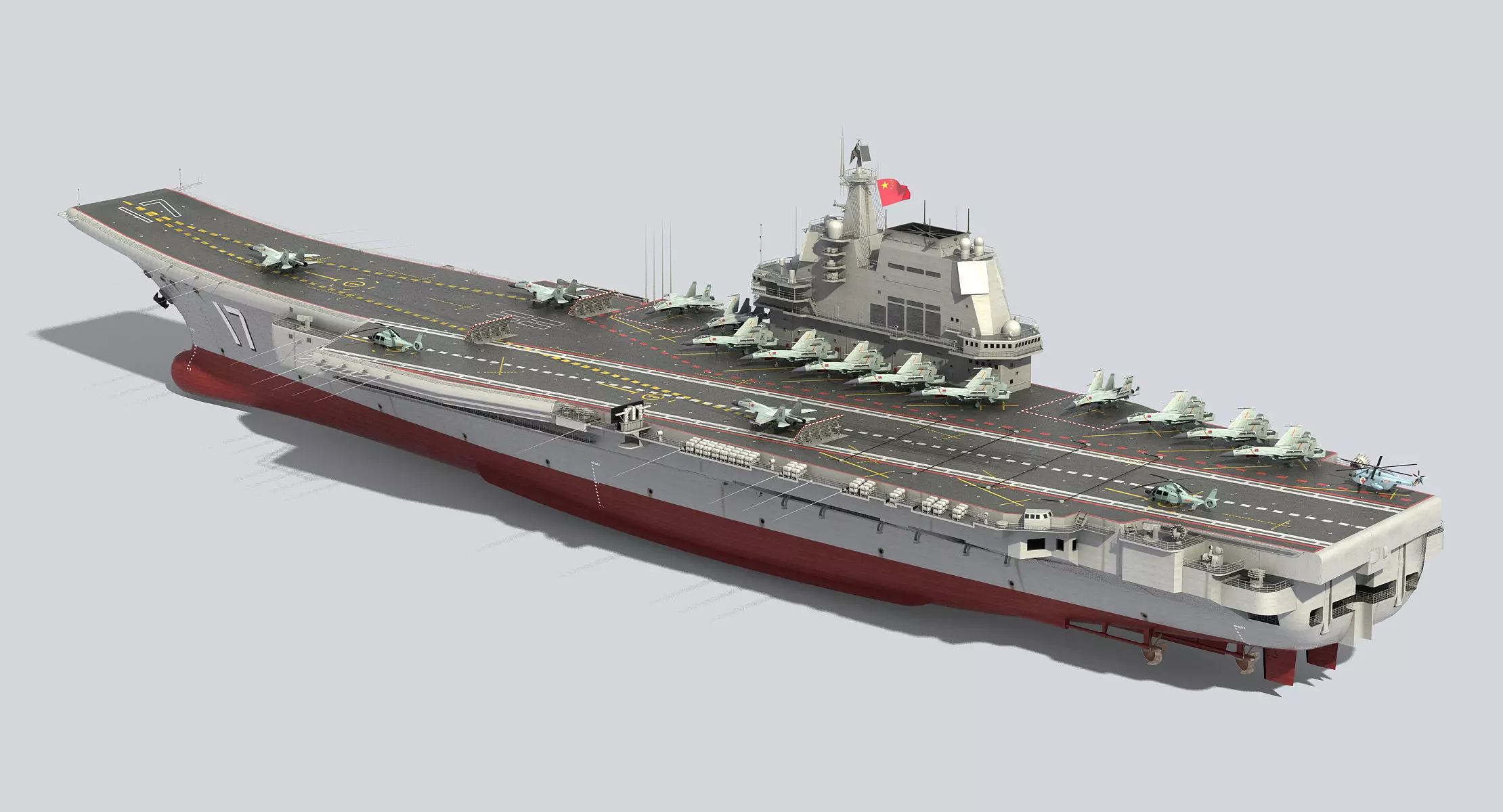 China Aircraft Carrier CV-17 Shandong 3D model_0