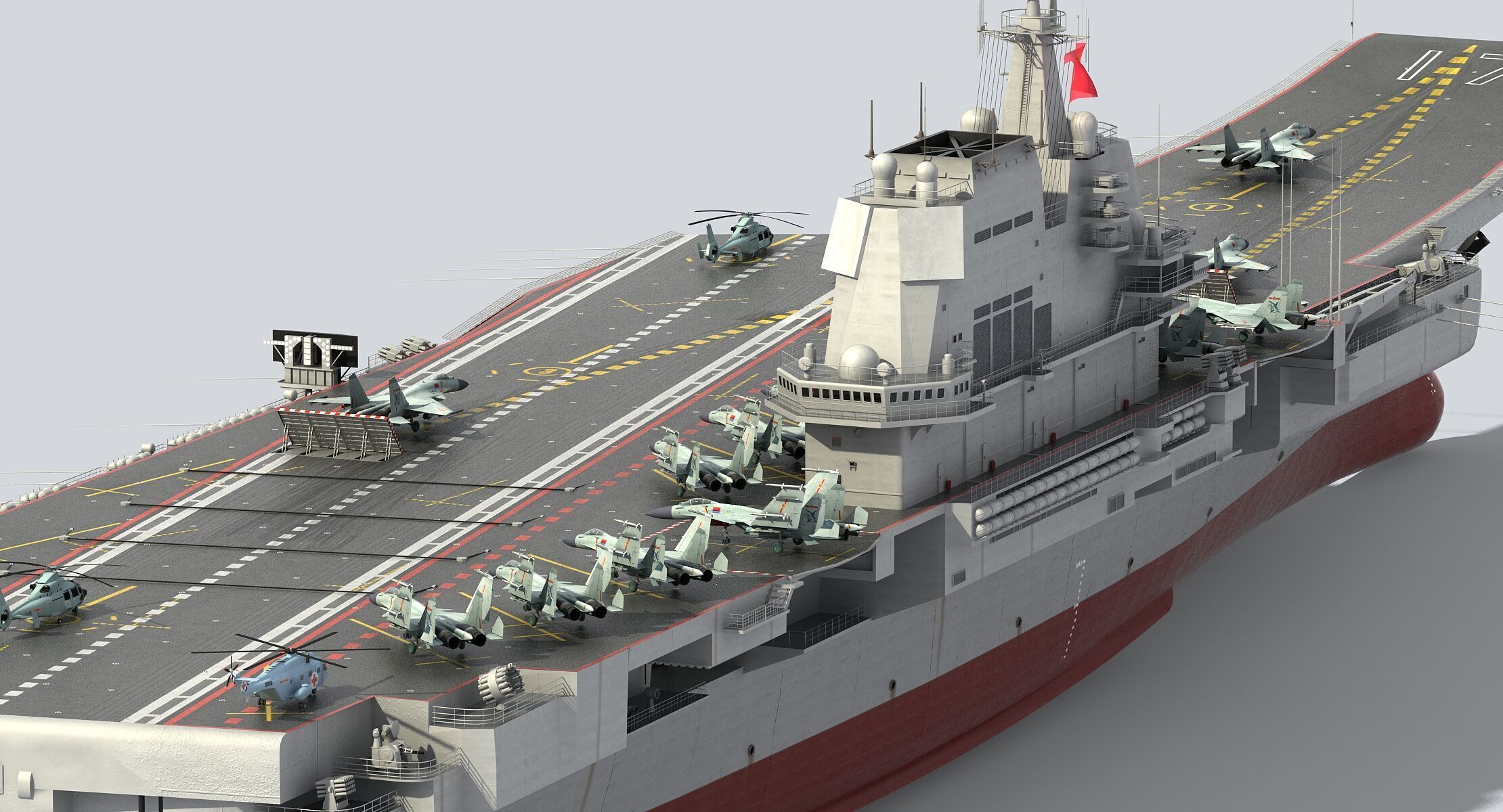 China Aircraft Carrier CV-17 Shandong 3D model_7