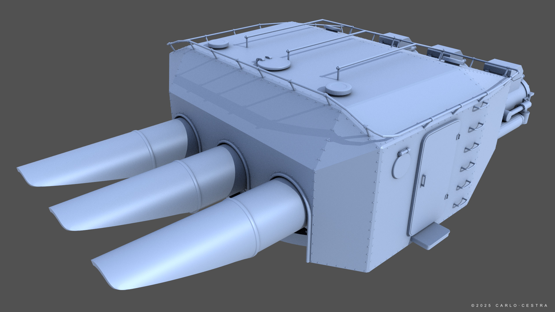 Type93 ww2 japanese torpedo launcher 1-100 scale 3D print model_3
