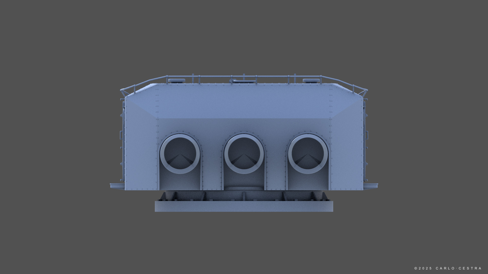 Type93 ww2 japanese torpedo launcher 1-100 scale 3D print model_8