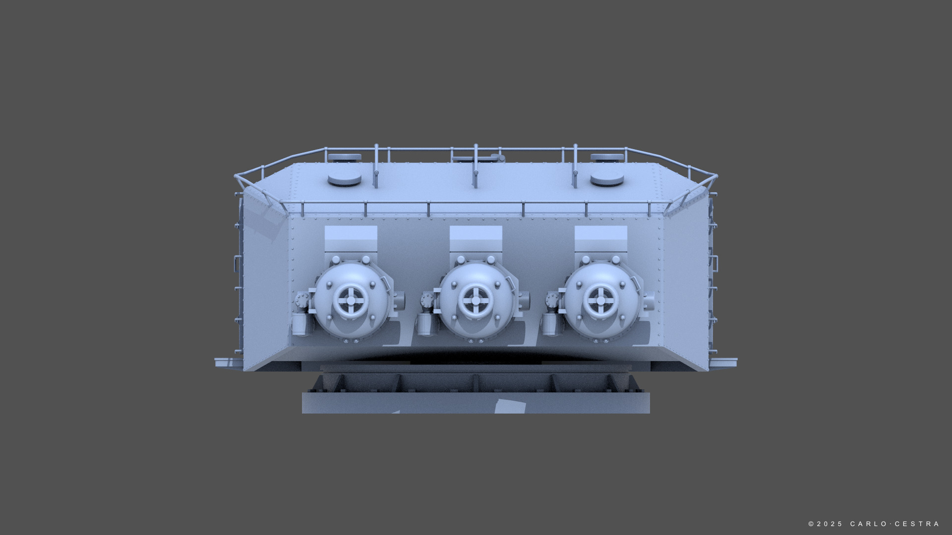 Type93 ww2 japanese torpedo launcher 1-100 scale 3D print model_9