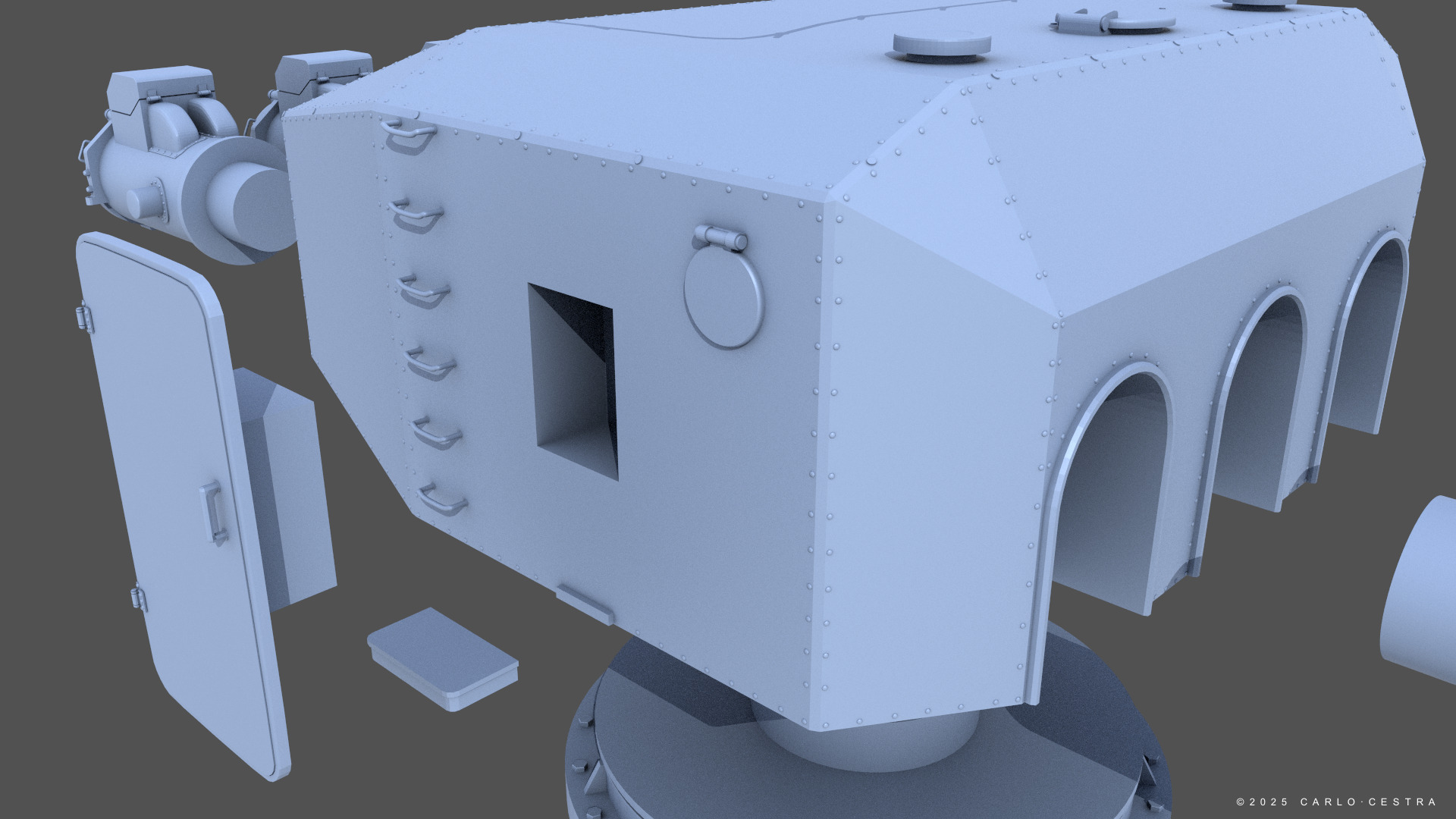 Type93 ww2 japanese torpedo launcher 1-100 scale 3D print model_16