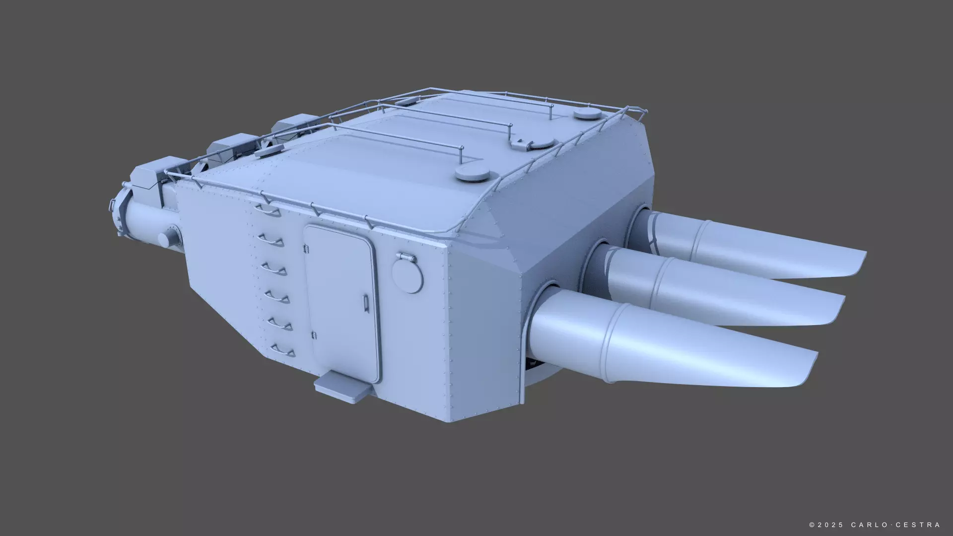 Type93 ww2 japanese torpedo launcher 1-100 scale 3D print model_0