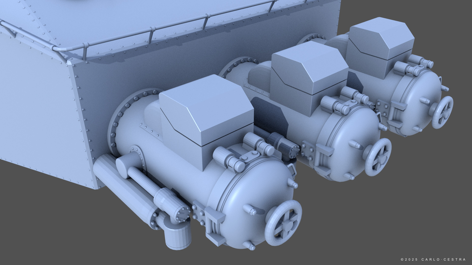 Type93 ww2 japanese torpedo launcher 1-100 scale 3D print model_4