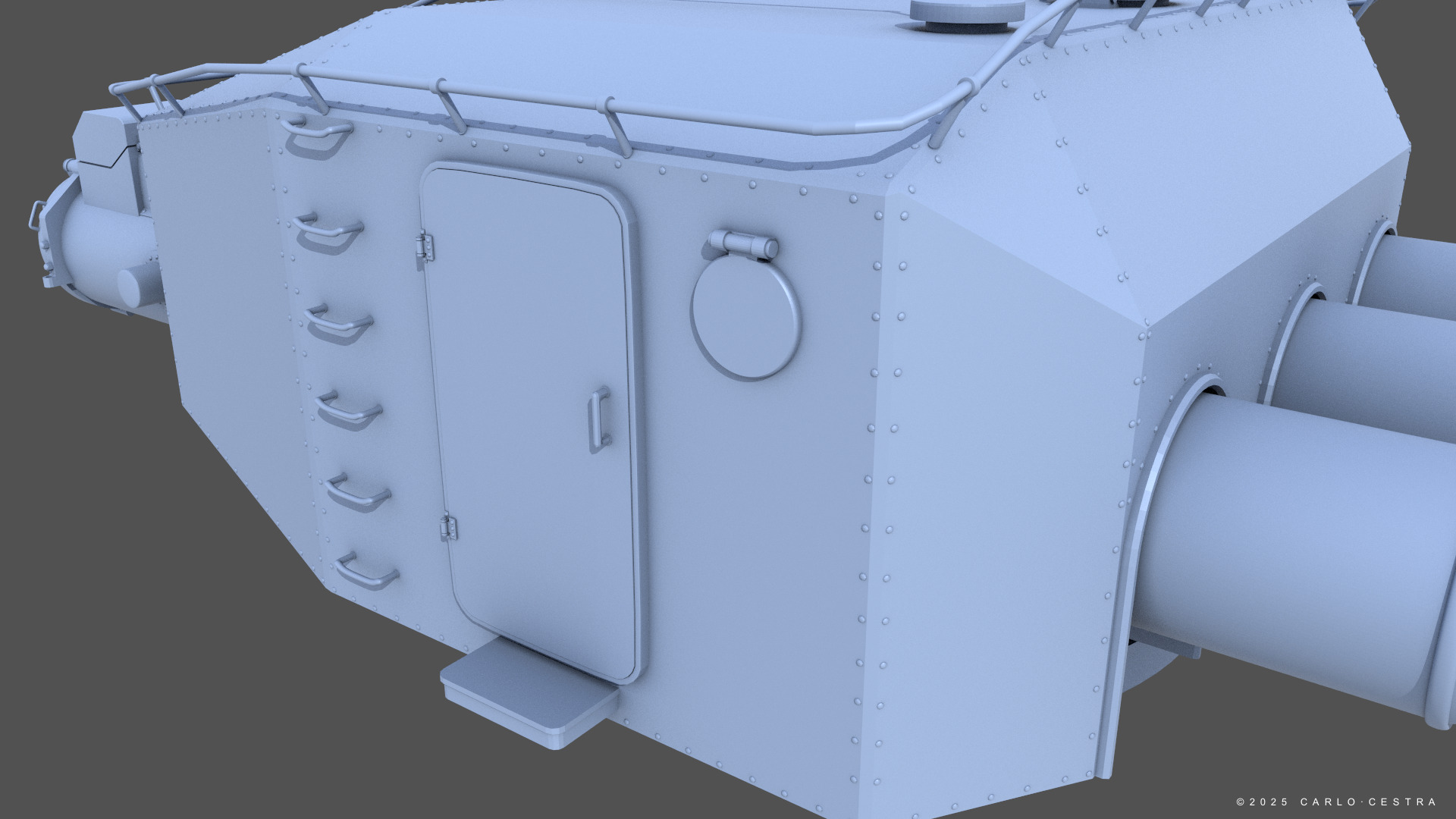 Type93 ww2 japanese torpedo launcher 1-100 scale 3D print model_5