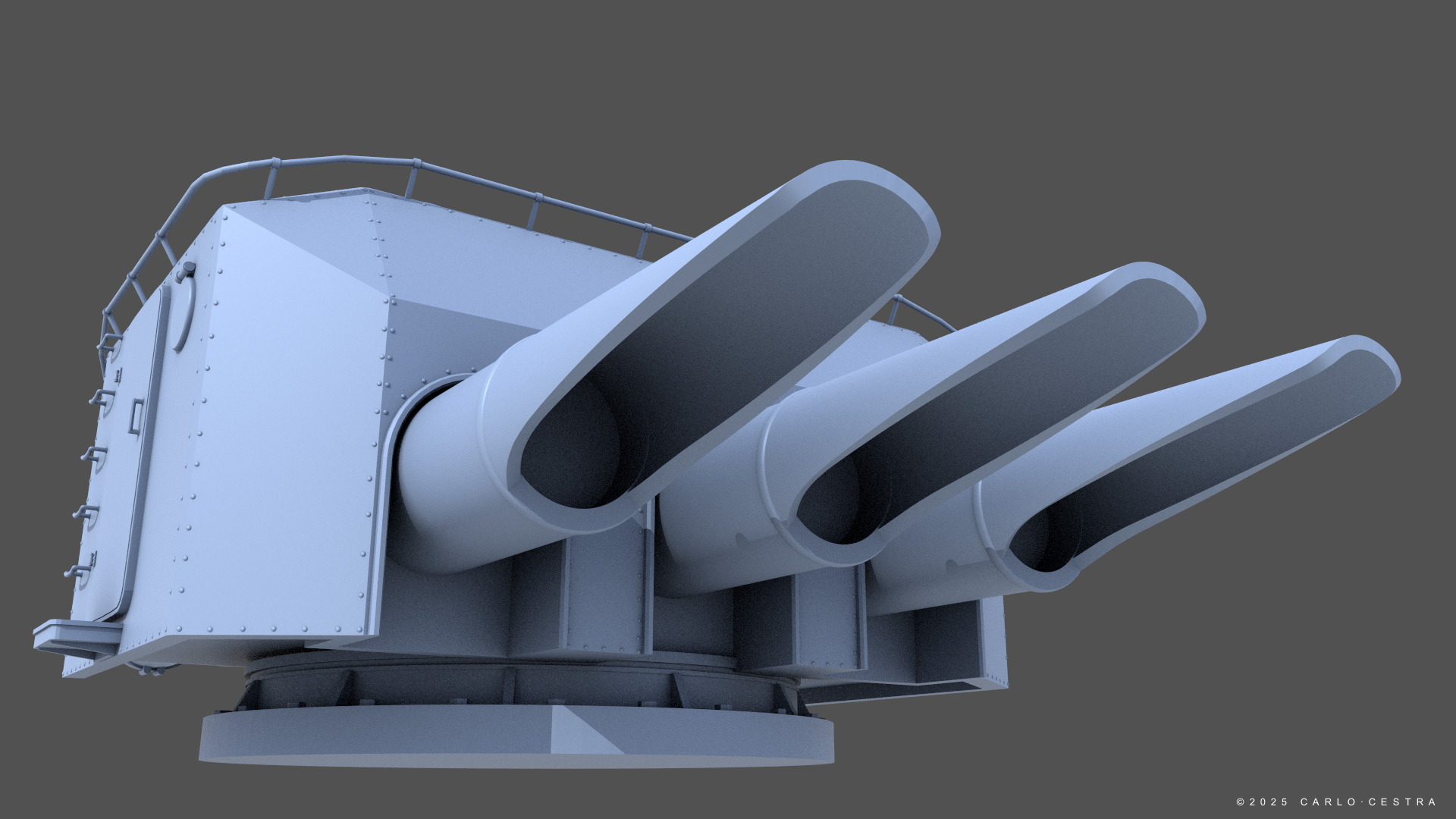 Type93 ww2 japanese torpedo launcher 1-100 scale 3D print model_6