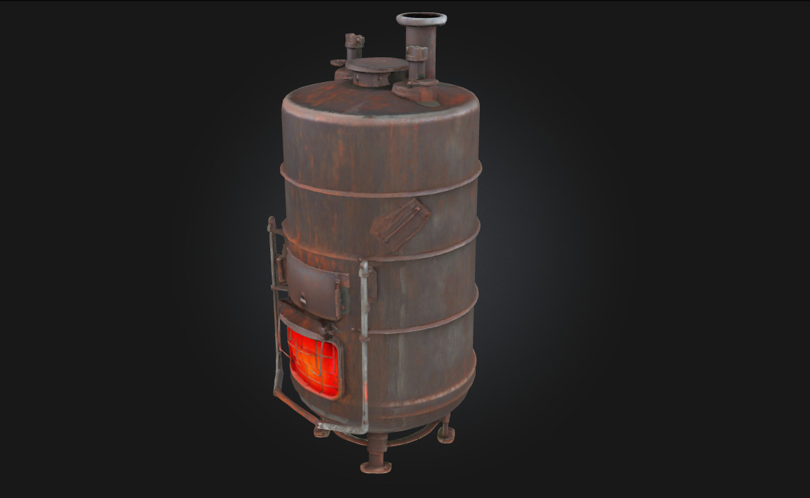 Rustic Boiler  Industrial Warmth with Vintage Character 3D model_1