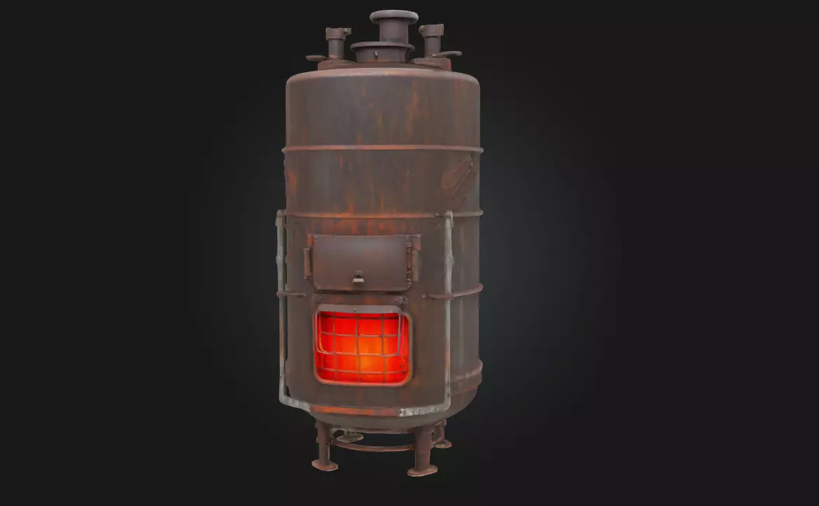 Rustic Boiler  Industrial Warmth with Vintage Character 3D model_0