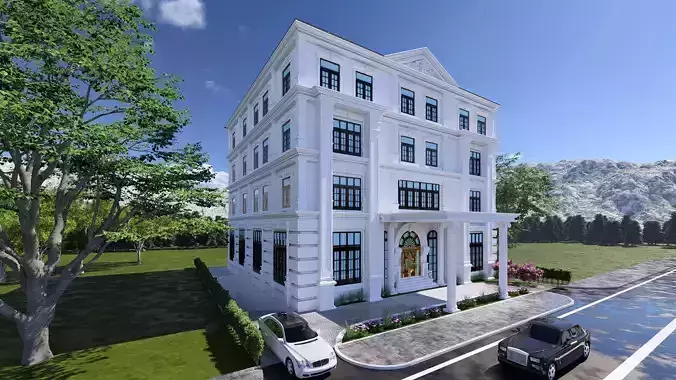 Luxury Neoclassical Management Office Building 3D model