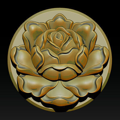 Rose Pendant A Bloom in Silver 3D print model_14