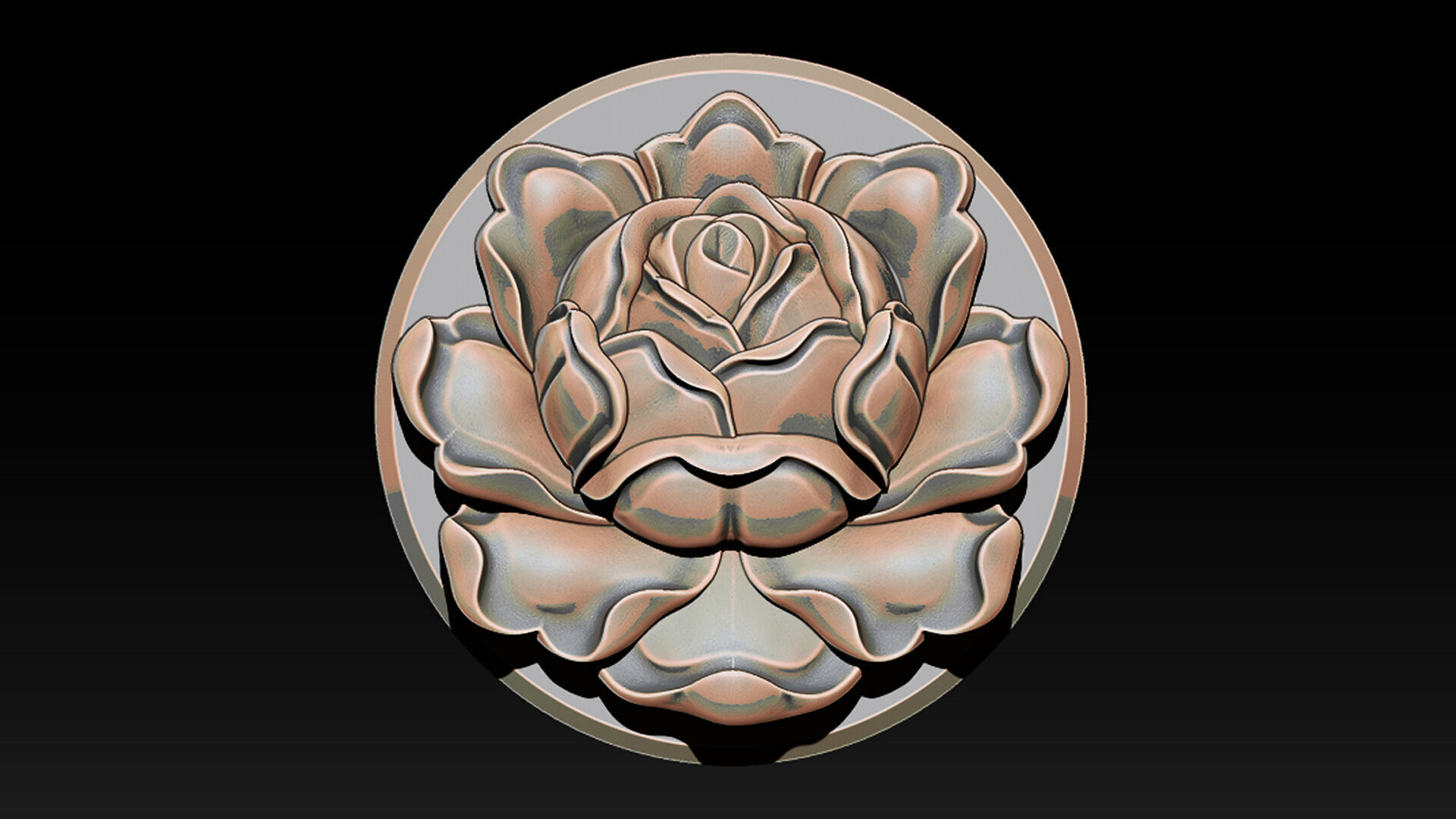 Rose Pendant A Bloom in Silver 3D print model_10