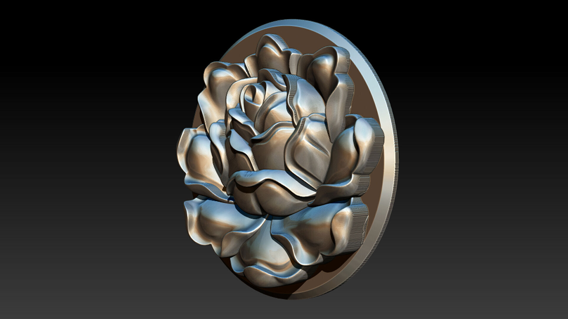 Rose Pendant A Bloom in Silver 3D print model_8